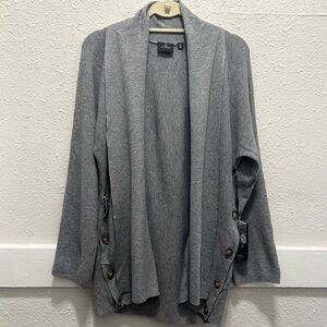Cyrus Grey Open Cardigan Sweater with Button Sides NWT XS